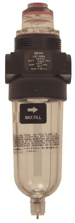 Dixon Series 1 L07 1/8 in. Miniature Lubricator with Transparent Bowl