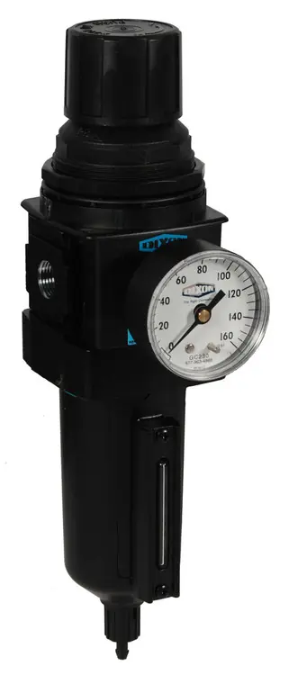 Dixon Wilkerson 3/8 in. B28 Standard Filter/Regulator with Metal Bowl & Sight Glass - Manual Drain