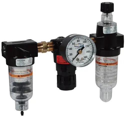 Wilkerson C03 1/8 in. Miniature Combo Unit with Transparent Bowl - Manual Drain