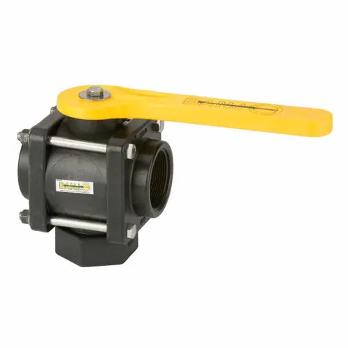 Banjo 2 in. 3-Way Bottom Load Poly Ball Valve