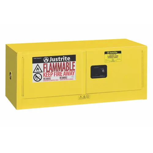 Justrite Sure-Grip Ex 12 Gallon Piggyback Cabinet - Manual Close