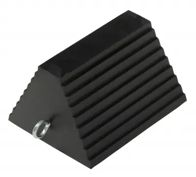 Vestil Rubber Wheel Chock w/ Eyebolt