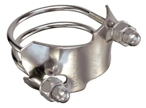 Kuriyama 4 in. Stainless Steel Counterclockwise Spiral Double Bolt Tiger Clamp