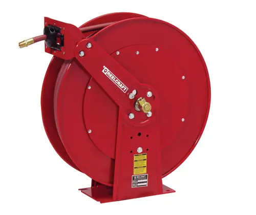 Reelcraft 83050 OLP Dual Pedestal Air Hose Reel - 3/4 in. x 50 ft. - Reel & Hose