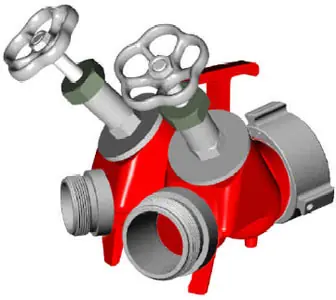 POK 2-Way Flywheel Valve - F2.5NH(NST) - M 1.5 NH(NST)