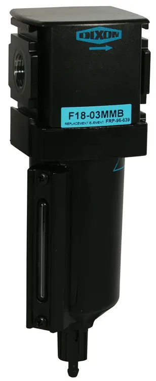 Dixon Wilkerson 3/8 in. F18 Compact Filter with Metal Bowl & Sight Glass - Manual Drain