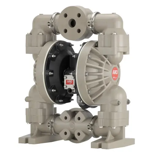 ARO PRO Series 1 1/2 in. Flange PVDF Non-Metallic Air Diaphragm Pump w/ PTFE with Santoprene Backup Diaphragms, PTFE Balls & PVDF Seats