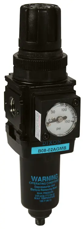 Dixon Wilkerson 1/4 in. B08 Miniature Filter/Regulator with Metal Bowl - Auto Drain