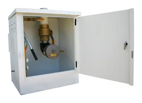 Morrison Bros. 715 Series 10 Gal Powder Coated Steel AST Remote Fill Box & 3 in. Female Quick Disconnect w/Plug