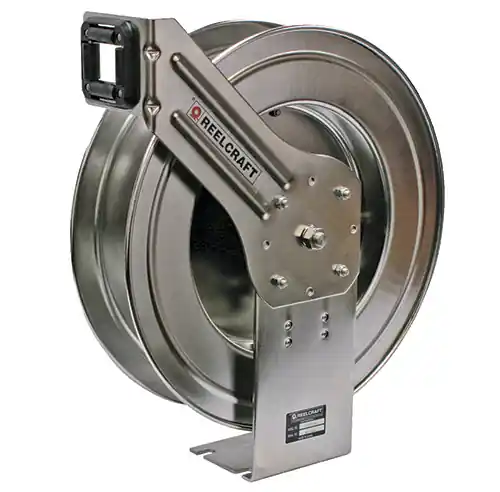 Reelcraft LC800 OLS Stainless Steel Light-Duty Hose Reel - Reel Only - 1/2 in. x 50 ft. - 300 PSI