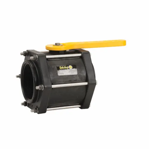 Banjo 4 in. Standard Port Polypropylene 6-Bolt Ball Valves - 3 1/2 in. Opening Thru Ball