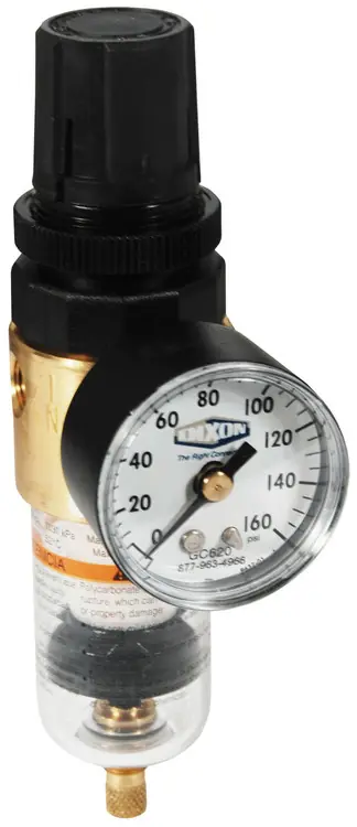 Dixon Wilkerson 1/8 in. BB3 Miniature Filter/Regulator with Transparent Bowl - Auto Drain