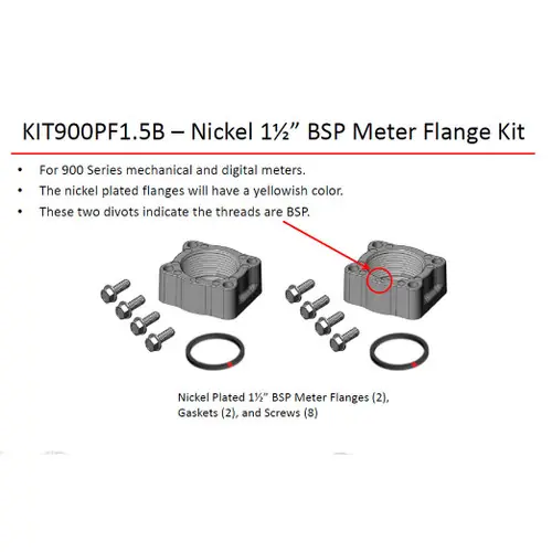 Fill-Rite 900 Series Nickel 1 1/2 in. BSP Meter Flange Kit