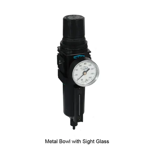 Dixon Wilkerson 1/4 in. B18 Compact Filter/Regulator with Metal Bowl & Sight Glass - Auto Drain