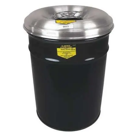 Justrite 6 Gal Cease-Fire Ash and Butt Receptacle (Black)