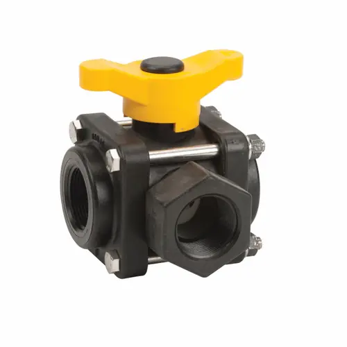 Banjo 1 1/4 in. 3-Way Side Load Poly Valve