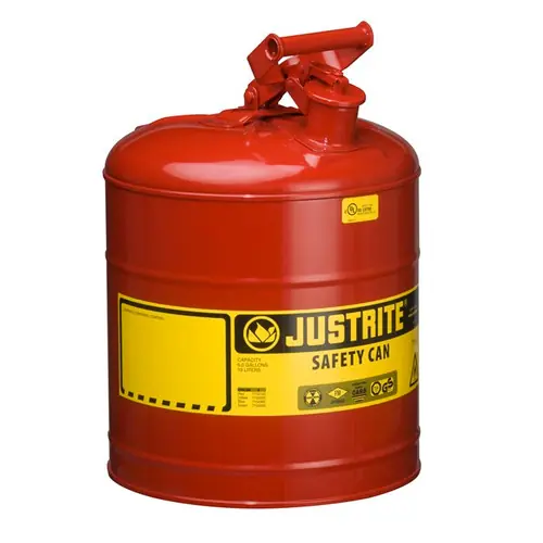 Justrite 7150100 Type I 5 Gallon Safety Gas Can (Red)