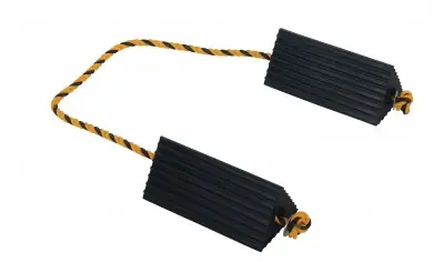 Vestil Rubber Airline Wheel Chock w/ 36 in. Rope