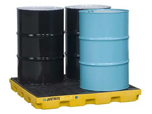 Justrite EcoPolyBlend Accumulation Center 4 Drum - Yellow