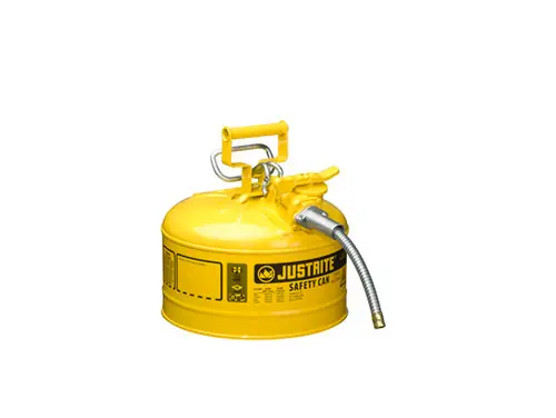 Justrite Type II AccuFlow 2 Gal Safety Gas Can w/ 5/8 in. Spout (Yellow)