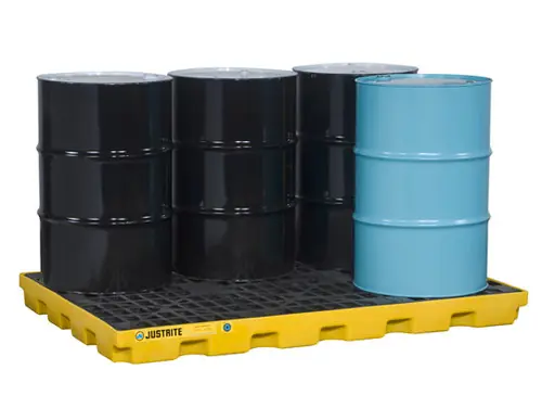 Justrite EcoPolyBlend Accumulation Center 6 Drum - Yellow