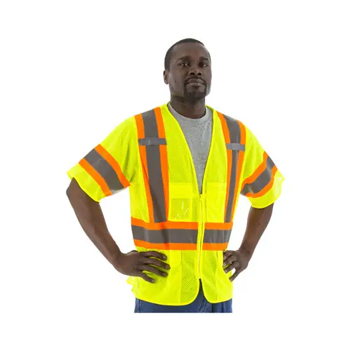 Majestic High Visibility ANSI 3 Medium Mesh Zipper Vests
