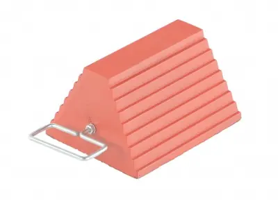 Vestil Orange Rubber Wheel Chock w/ Handle