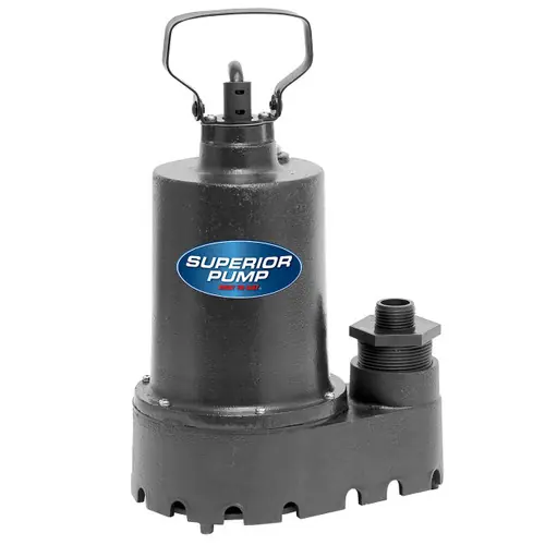 Decko Superior 91337 1/3 HP Cast Iron Utility Sump Pump w/ 25 ft. Cord - 46 GPM