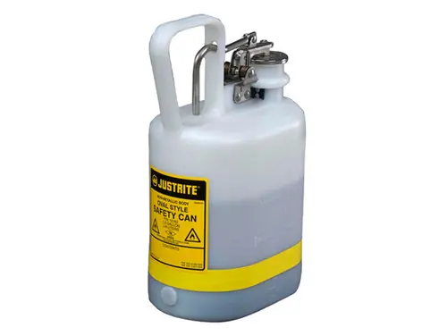 Justrite Nonmetallic Type I Cans for Flammables - Oval Safety Can - 1 Gallon - White
