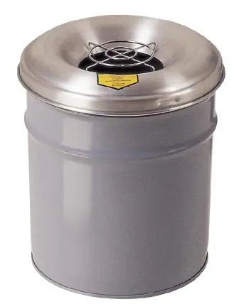 Justrite 4.5 Gal Cease-Fire Ash and Butt Receptacle (Gray)