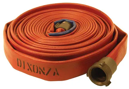 Dixon Powhatan 2 1/2 in. 500# Coupled Nitrile Covered Fire Hose w/ NPSH Rocker Lug Aluminum Couplings