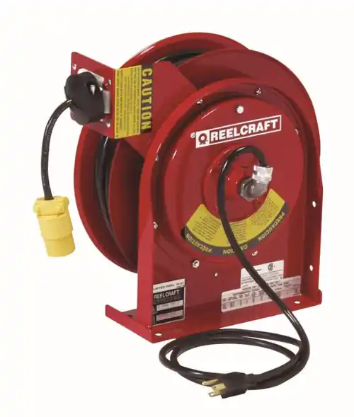 Reelcraft Series 4000 and 5000 Power Cord Reels w/ Receptacles - Single Receptacle - 12 AWG - 45'