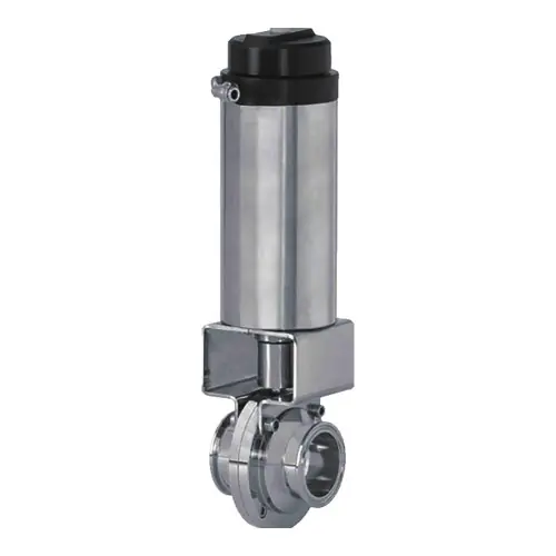 Cipriani Harrison Valves 100 Series 316 SS Pneumatic Actuated Butterfly Valve w/Silicone Seals & SS Disc, Clamp End