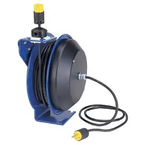 Coxreels PC Series Power Cord Reel - 16 AWG - 35 ft. - Single Industrial Receptacle