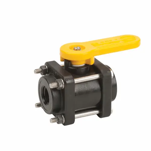 Banjo 1/2 in. Full Port Polypropylene 4-Bolt Ball Valve - 3/4 in. Opening Thru Ball