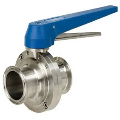 Sharpe 77 Series 2 1/2 in. Sanitary Butterfly Valve w/EPDM Seals & SS Disc, Clamp End