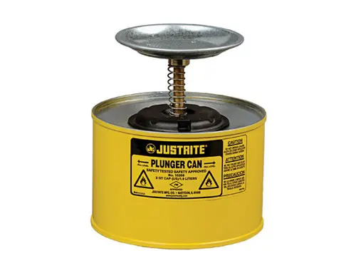 Justrite 10218 Plunger Can - 2 Quarts - Yellow