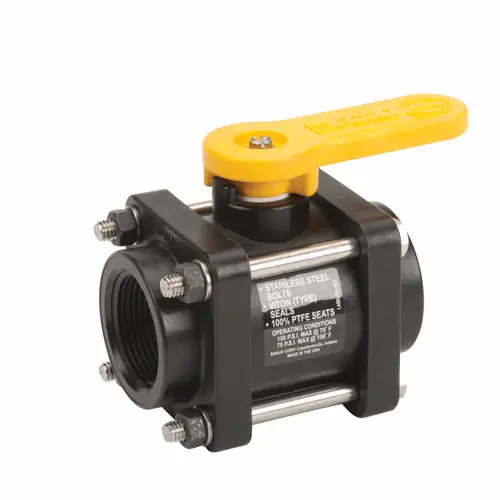 Banjo 1 1/4 in. Standard Port Polypropylene 4-Bolt Ball Valve - 1 in. Opening Thru Ball