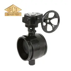 Smith Cooper 12 in. Gear Operator Butterfly Valve w/EPDM Seals & EPDM Coated Iron Disc, Grooved End