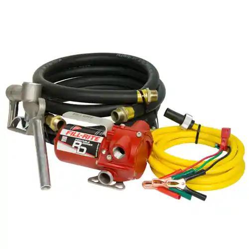 Fill-Rite RD Series 12V DC Portable Fuel Pump, 8 GPM, UL Listed - w/ Hose & Nozzle