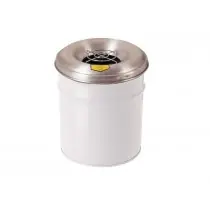 Justrite 6 Gal Cease-Fire Ash and Butt Receptacle (White)