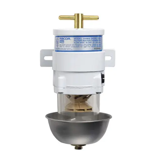 Racor 500MA Marine Turbine Series 60 GPH Fuel Filters w/ Clear Plastic Bowl - 30 Micron