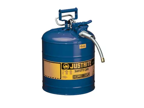 Justrite Type II AccuFlow 5 Gal Safety Gas Can w/ 1 in. Spout (Blue)