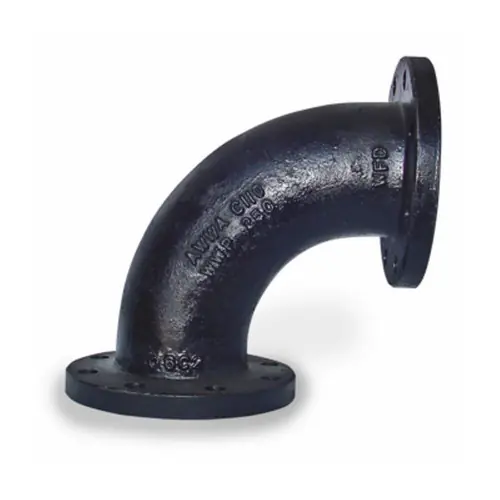 Smith Cooper 125# Cast Iron 8 in. 90° Long Radius Elbow Flanged Fittings - Fig. 38LE1