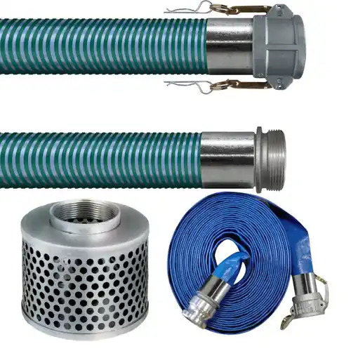 Kuriyama 2 in. Water Suction & Discharge Hose Kit w/ Strainer & Camlock Couplings - for Transfer Pumps
