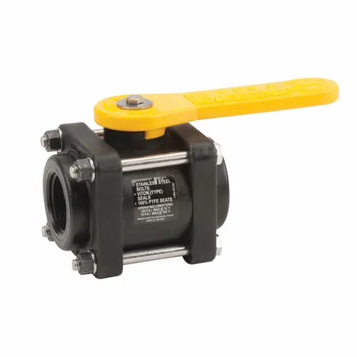 Banjo 1 1/4 in. Full Port Polypropylene 4-Bolt Ball Valve - 1-1/2 in. Opening Thru Ball