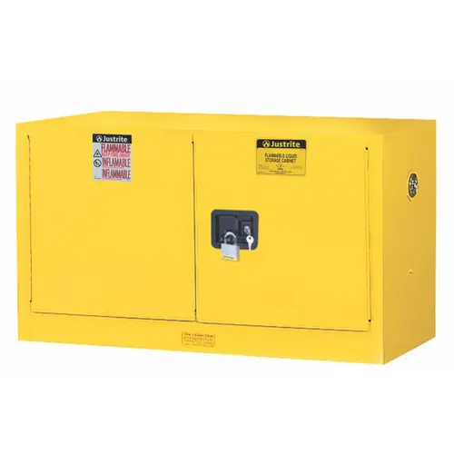 Justrite Sure-Grip Ex 17 Gallon Wall Mount Safety Cabinet - Manual Close
