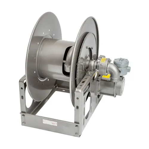Hannay Reels V-1 1/2 in. Series Explosion Proof 12V Electric Rewind Aviation Reel, Reel Only, 1 1/2 in. x 60 ft., V-EPJ20-25-26