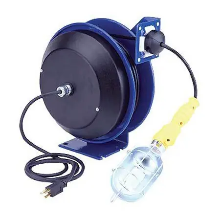 Coxreels 50 ft. Power Cord Reel w/ Incandescent Light - 16 GA.