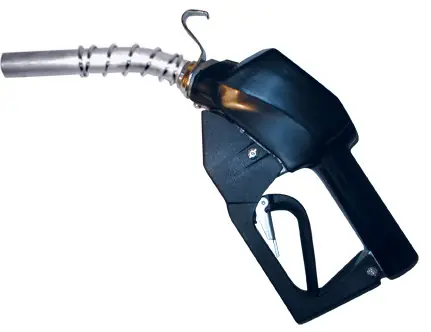 M. Carder Rebuilt 3/4 in. Automatic Shut-off Unleaded Farm Nozzle with Hook - Black